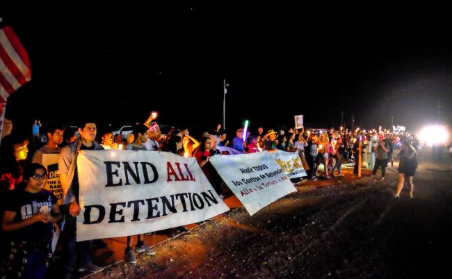 A protest against immigrant detention in Nogales, Arizona, in October (Steve Pavey/Hope in Focus Photography)