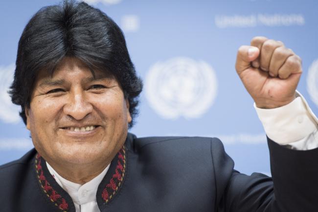 President Evo Morales at the United Nations headquarters in 2015 (United Nations Photo/Flickr)