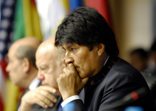 Evo Morales at the OAS Generally Assembly in 2012 (Photo by Juan Manuel Herrera/OAS via Flickr)