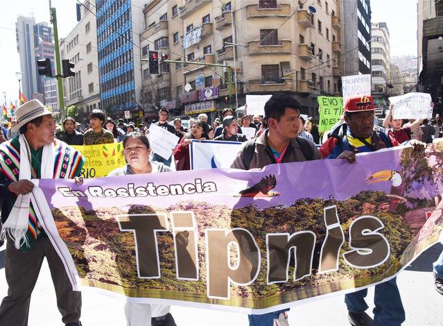 Demonstration against TIPNIS road, La Paz, August 2017 (Photo from La Razón)