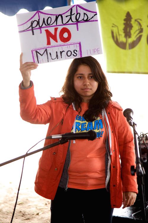 A protester at the Santa Ana Bay Wildlife Refuge on the Texas-Mexico border on January 27, 2018. (Photo by Alan Pogue) 