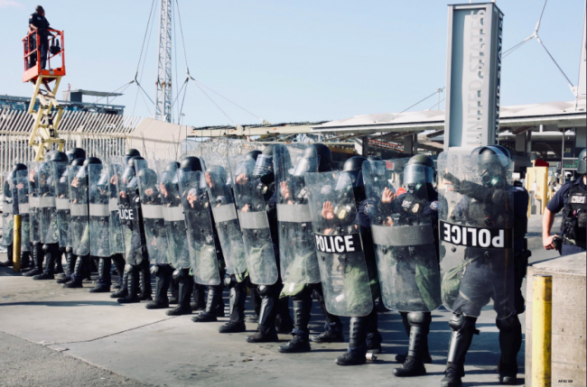 Customs and Border Protection at the San Ysidro Port of Entry on January 10th, 2019. (Photo by Pedro Rios)