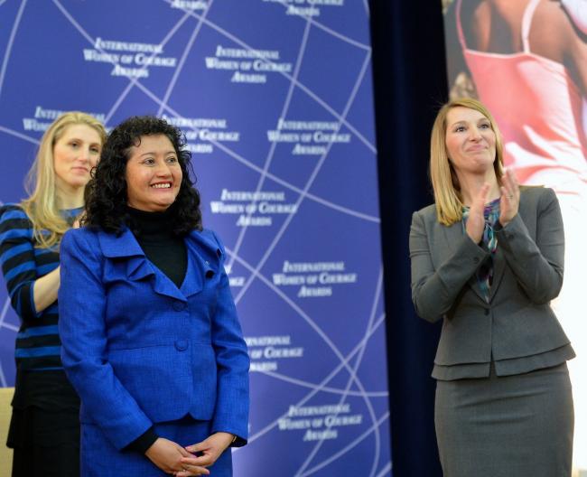 Yassmín Barrios honored at a summit in Washington, DC, in 2014 (U.S. Department of State/Flickr)