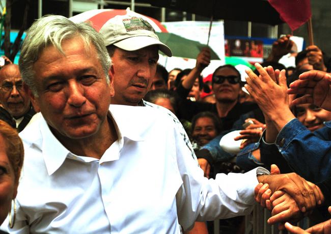 Andres Manuel Lopez Obrador, president of the National Council of Movimiento de Regeneración Nacional (National Regeneration Movement), at the end of the 