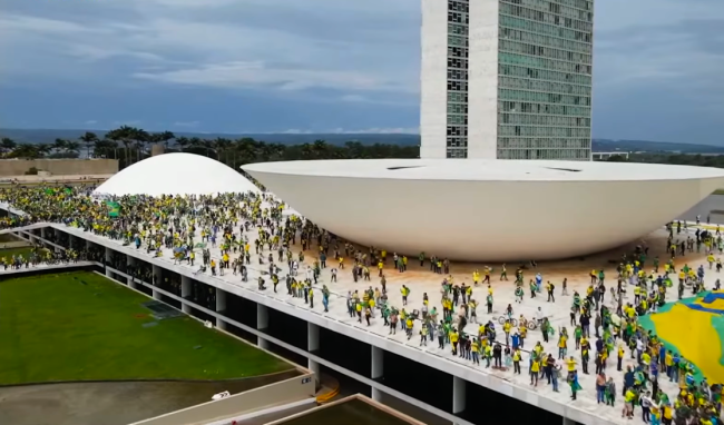 Bolsonaro supporters attacked Brazil's federal government buildings after the election and inauguration of Luis Inácio Lula da Silva. January 8, 2023. (TV BrasilGov / Wikimedia Commons / CC BY 3.0)