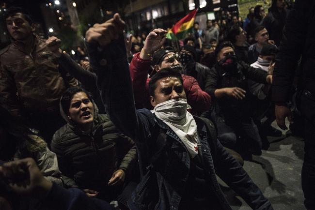 Protests in La Paz (Photo by Marcelo Perez del Carpio)