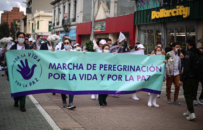 A demonstration by ex-FARC asking to stop killing them. (Daniela Díaz)