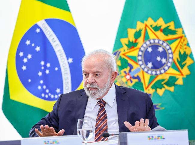 President of Brazil Luiz Inácio Lula da Silva during a meeting at the Planalto Palace in the country's capital Brasília. January 9, 2024. (Palácio do Planalto / Flickr / CC BY-ND 2.0 DEED)