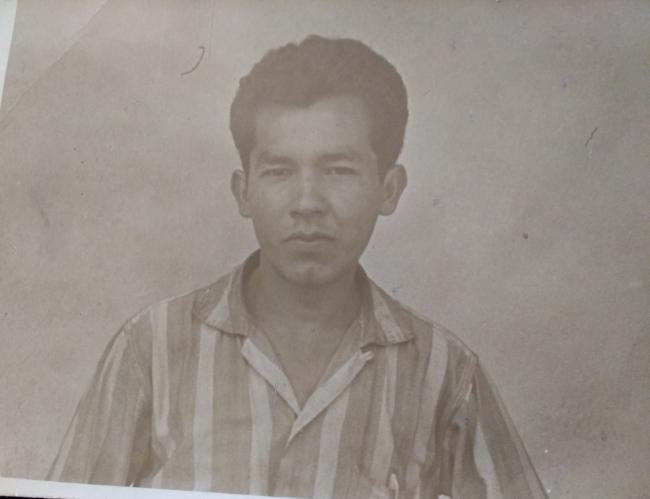 Adolfo Godoy Cabañas in 1971 outside of his cell in Campo Militar #1 in Mexico City. (SEDENA)