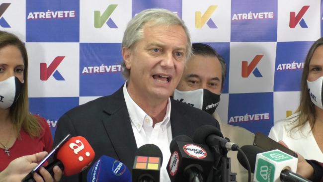 Republican Party leader 	José Antonio Kast at a press conference in 2021 (Mediabanco Agencia / Wikimedia Commons / CC BY 2.0)