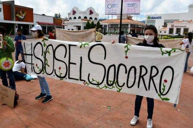 Manifestación #SOSElSocorro (Foto cortesía Federación Guatemalteca de Escuelas Radiofónicas FGER)