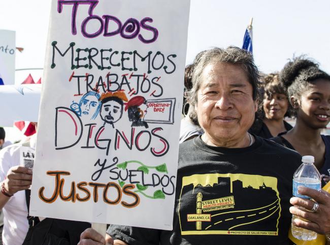 An immigration reform demonstration in Oakland, California, in May 2014. (Annette Bernhardt/Creative Commons)