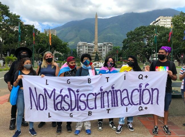 An LGBTQI rights demonstration in Caracas, Venezuela, November 28, 2021. (Egloris Marys / Shutterstock)