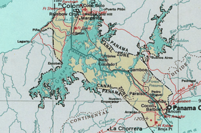 Map of the Canal Zone. (National Atlas / Public Domain)