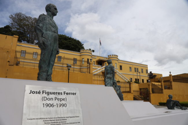 A statue of José Figueres Ferrer, known as Don Pepe, outside the National Museum of Costa Rica, San José. (Michael Fox)