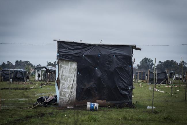 A make-shift home constructed at Guernica, outside Buenos Aires, during the occupation. (Gala Abramovich)