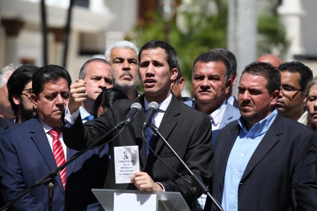 Juan Guaidó en Caracas el 21 de enero de 2018 (Luis Dávila/República Bolivariana de Venezuela).