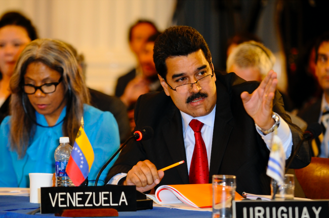 Nicolás Maduro, then serving as Venezuela's foreign affairs minister, speaks at an Organization of American States meeting in Washington, DC, August 24, 2012. (Juan Manuel Herrera / OAS)