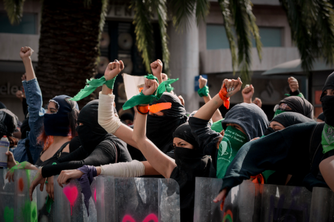 In Mexico City, demonstrators rally for the legal right to on-demand abortion, September 28, 2020. The Mexican Supreme Court decriminalized abortion in 2021. (Lizbeth Hernández)