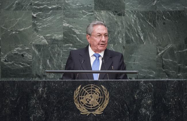 Cuban President Raúl Castro at the 2015 OAS meeting (Amanda Voisard/Flickr)