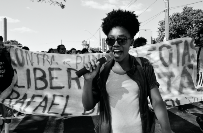 Marcha antirracista em repúdio às declarações de Paulo Palma, professor doutor da Faculdade de Ciências Médicas da Unicamp, 21 junio 2017. (Rafael Kennedy / Mídia Ninja)