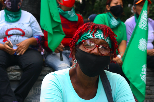 A march calling for the decriminalization of abortion at Plaza Morelos de Bellas Artes, Caracas, Venezuela, September 28, 2021. (Jessika Ramírez Paz)